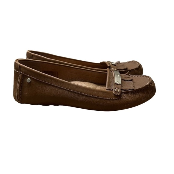 UGG Royce Driving Moccasins / Leather Loafers in Chestnut Size 8.5 - Picture 1 of 8